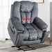 Large Power Lift Recliner Chair with Massage and Heat, Gray