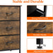 Rustic Brown Chest of Drawers with 3 Fabric Bins