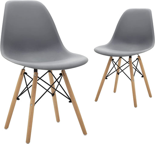 Mid-Century Shell Lounge Side Chairs Set of 2, Grey