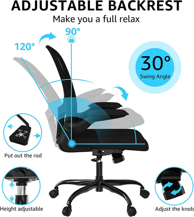 Breathable Mesh Swivel Chair with Lumbar Support