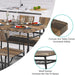 Industrial Rectangular Table and Chairs Set for 4