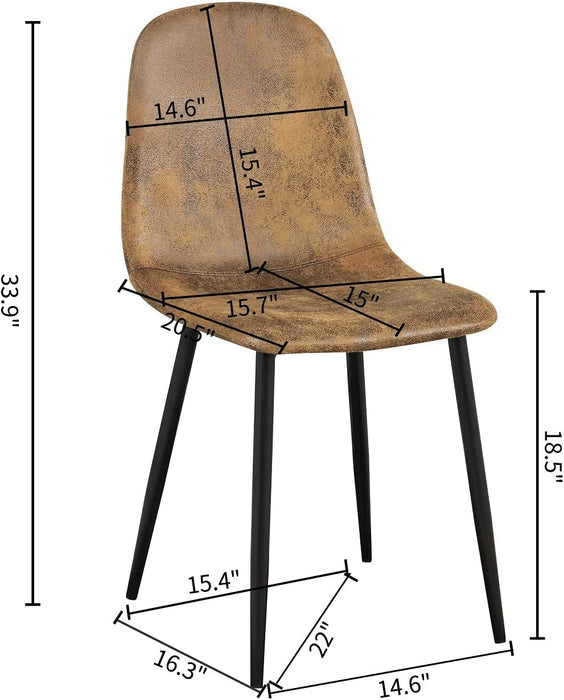 Rustic Brown Metal Dining Chairs