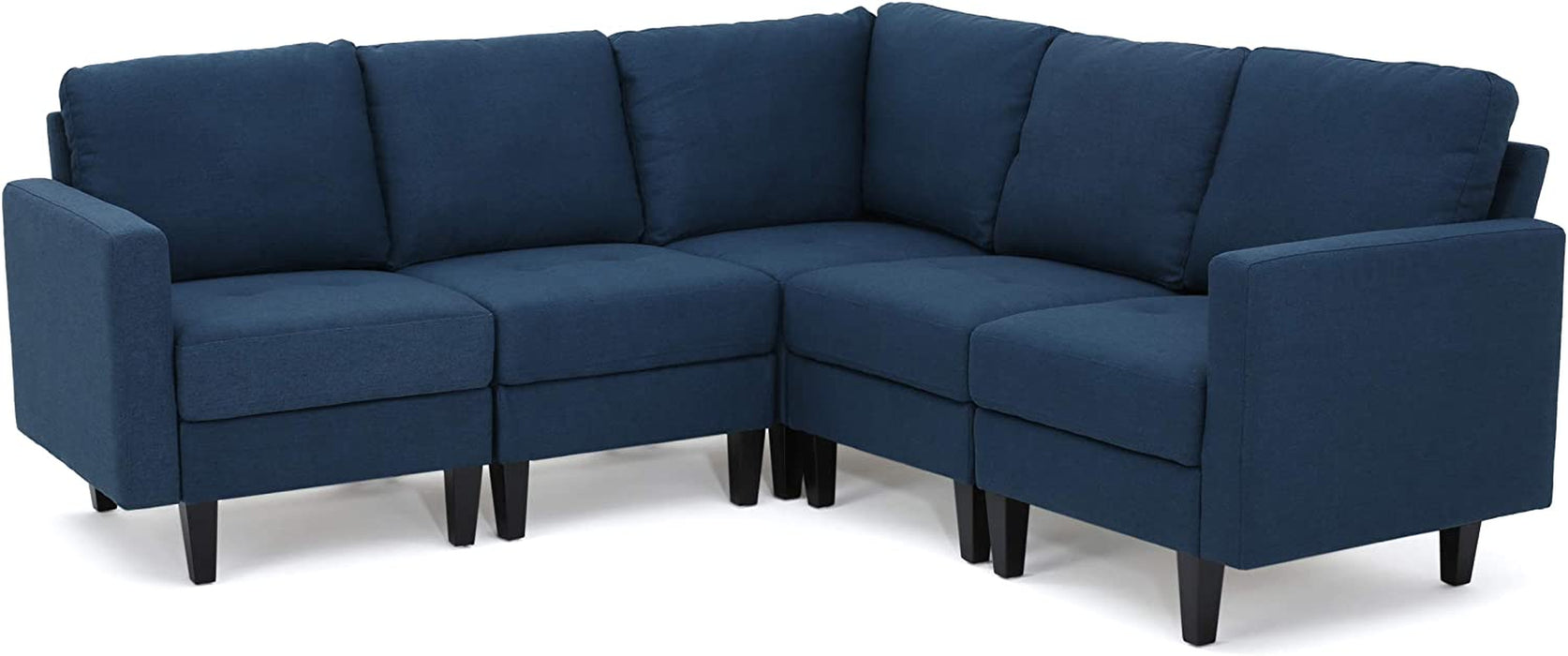 Zahra Fabric Sectional Couch, Dark Blue