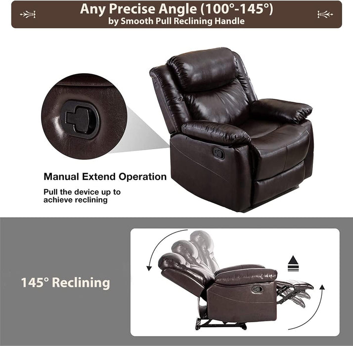 Leather Manual Recliner Chair for Living Room