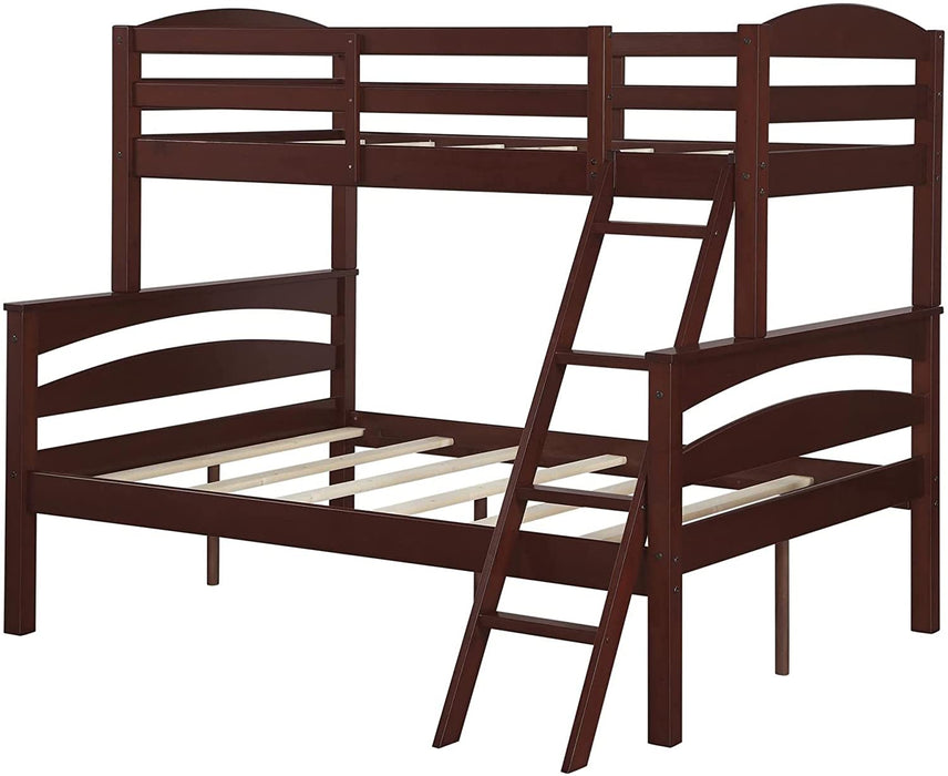 Metal Bunk Bed Twin over Full with Stairs, Black