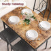 Rustic Brown Rectangular Dining Room Table Set for 4