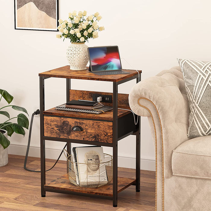 Nightstand Set with USB Ports and Power Outlets