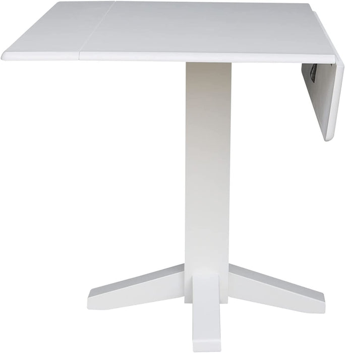 Square Dual Drop Leaf Dining Table, 36", White