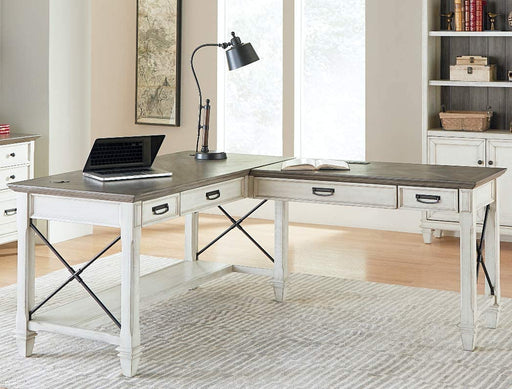 White L-Desk, Open Design