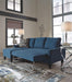 Ashley Jarreau Blue Chaise Sleeper Sofa