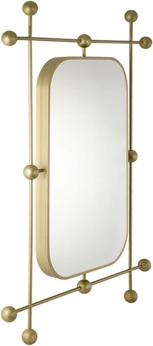 Macluu Irregular Decor Metal Pipe Wall Mirror - Gold - 44" X 33"