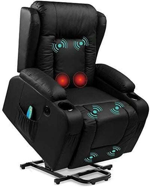 Electric Power Lift Recliner Massage Chair (Black)