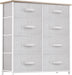 Light Grey Tall Dresser with 8 Fabric Drawers