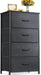 Dark Grey 4-Drawer Chest of Drawers with Wood Top