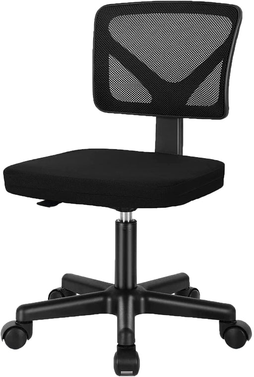 Adjustable Armless Desk Chair with Lumbar Support