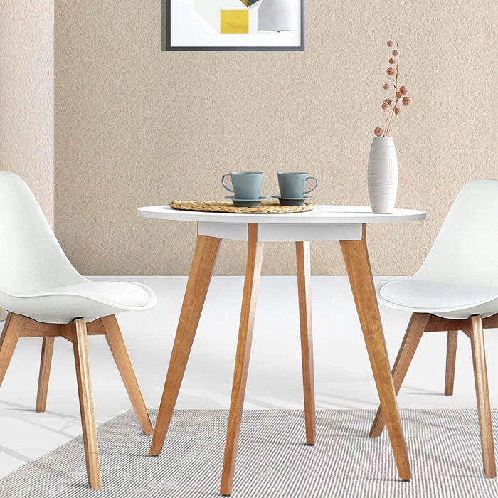 Mid Century Modern Style White round Dining Table