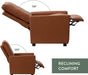 Adams Modern round Arm Recliner Living Room Chair, Camel