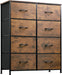 Fabric Storage Tower with 8 Drawers, Rustic Brown