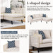 Beige Modern Upholstered L-Shape Sofa