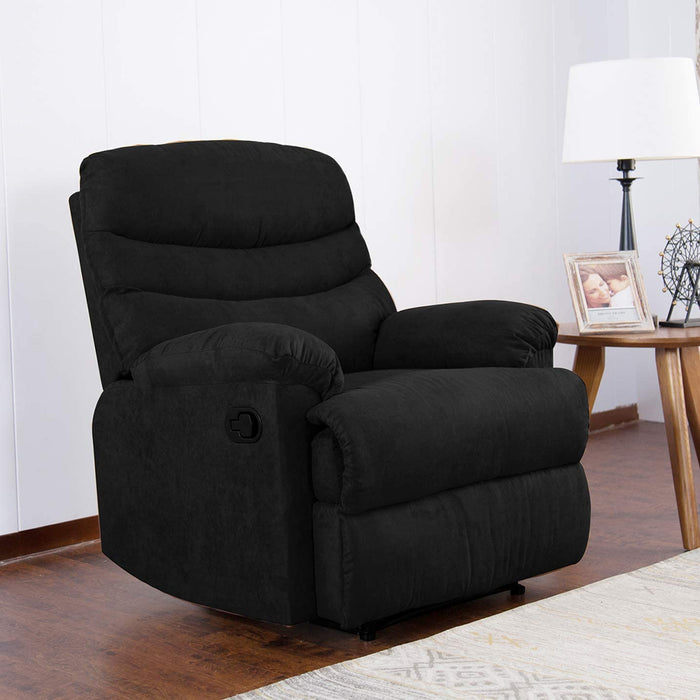 Recliner Sofa Chair, Fabric (Black)