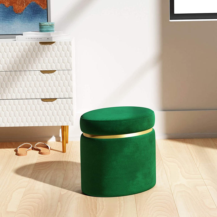 Emerald Velvet Storage Ottoman by Amazon Brand