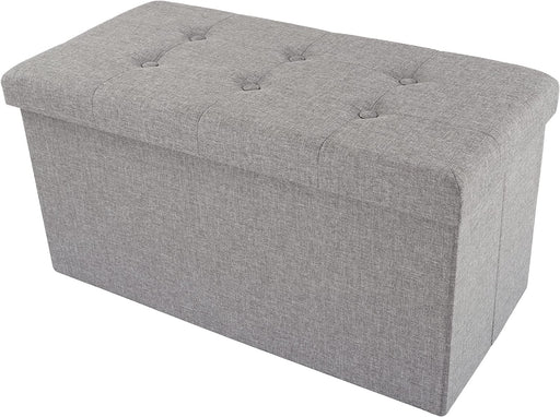 Gray Ottoman with Removable Bin for Storage