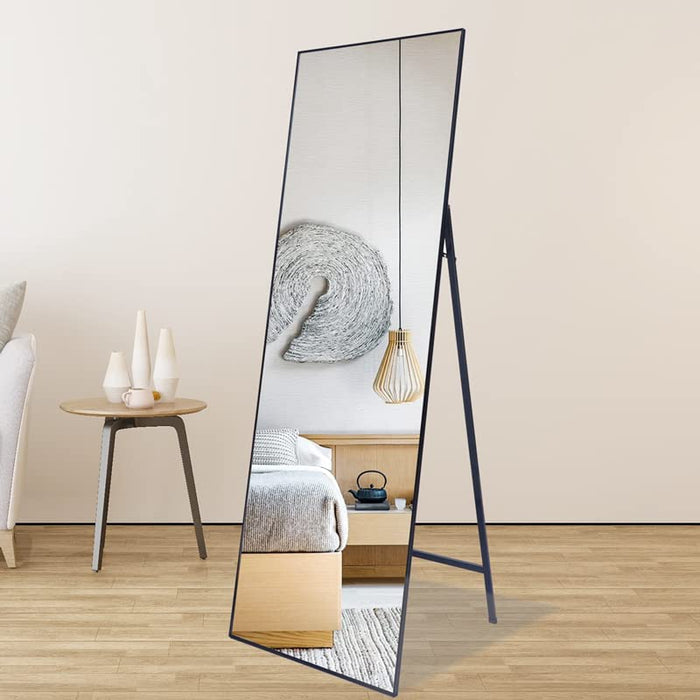 65″ X 22″ Full Length Mirror, Aluminum Alloy Frame Floor Mirror with Stand