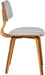Grey Fabric and Walnut Wood Finish Jaguar Dining Chair