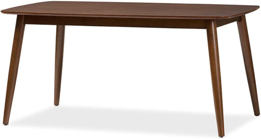 Flora Mid-Century Modern Oak Brown Dining Table