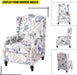 Upholstered Wingback Recliner Chair, Padded, Blue Floral