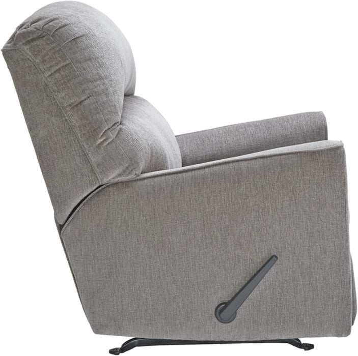 Light Gray Modern Nursery Manual Rocker Recliner