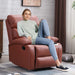 Manual Recliner W/Microfiber Tech Leather, Overstuffed, Brown