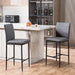 Gray Faux Leather Barstools Set of 2, 26 Inch Height