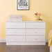 Astrid 6-Drawer Double Dresser, White