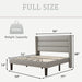 Light Gray Wingback Full Size Platform Bed
