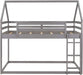 House Shaped Bunk Bed Twin over Twin, Low, Grey