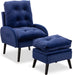 Accent Recliner Chair with Ottoman, Blue