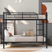 Twin over Twin Metal Bunk Bed with Ladder, Black