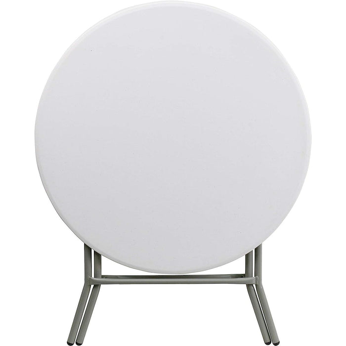 Granite White Plastic Folding Table - 2.63 Feet Round
