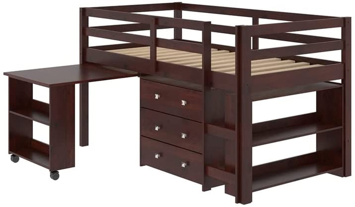 Low Study Loft Bed in Dark Cappuccino