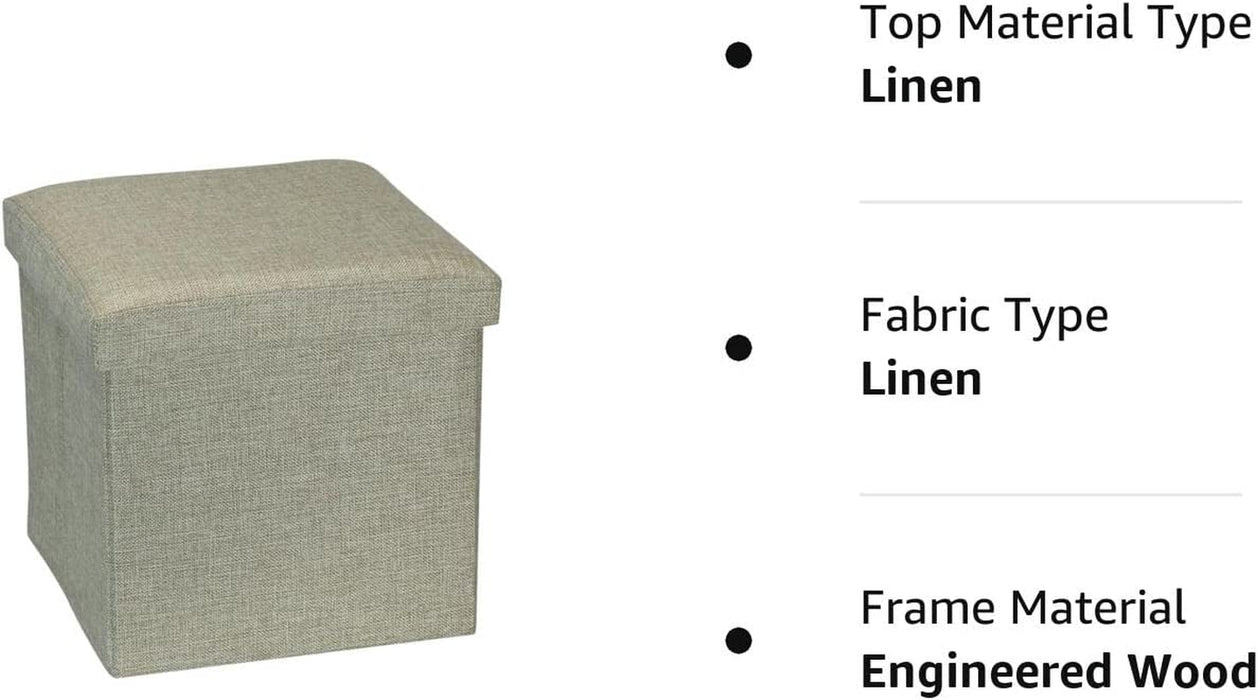 Linen Storage Ottoman Cube Footrest Seat