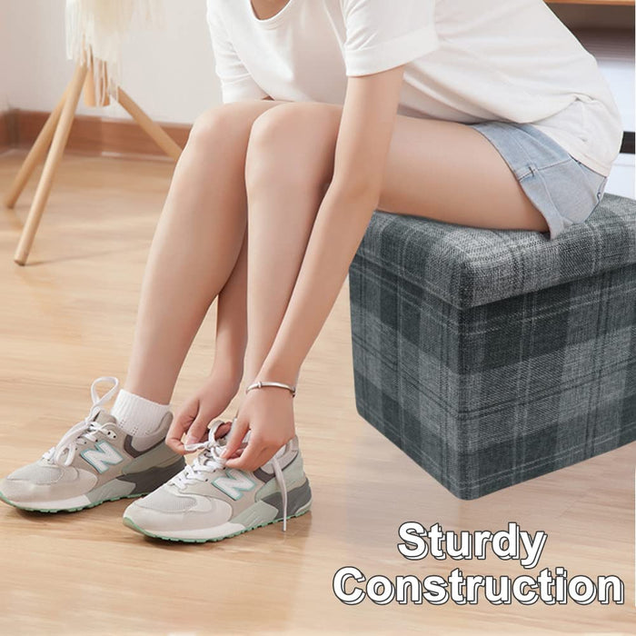 Foldable Memory Foam Ottoman with Space Saving Design