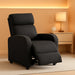 Fabric Push Back Recliner Chair, Pocket Spring, Matte Black