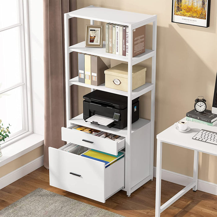 Modern 4-Tier File Cabinet with Drawers