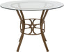 Round Clear/Matte Gold Glass Dining Table, Seats 4