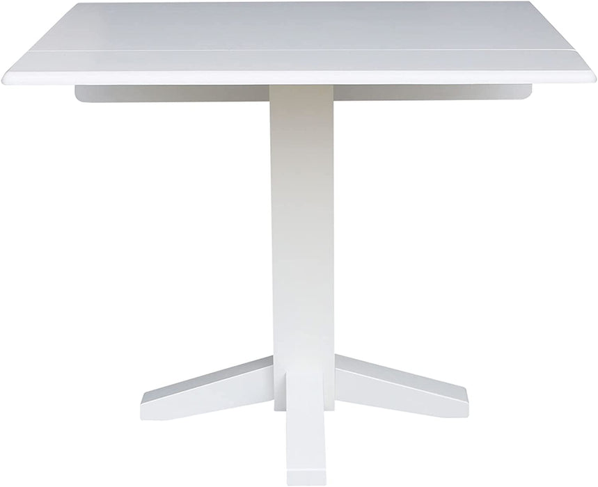 Square Dual Drop Leaf Dining Table, 36", White