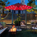 SMILE MART 9Ft Standard Patio Umbrella with LED Lights, Red