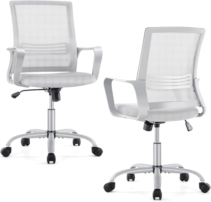 Ergonomic Grey Office Chair with Lumbar Support