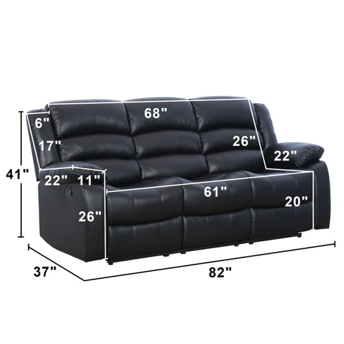 Lyquinn 38'' Vegan Leather Reclining Sofa