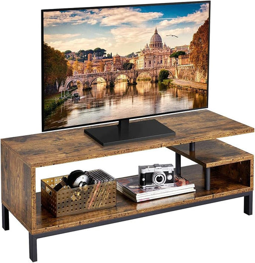 Rustic Brown TV Stand with Storage Shelves